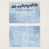 Rustic Blue Date Night Suggestions Cartes Nouveaut (Devant & derrière)