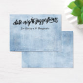 Rustic Blue Date Night Suggestions Cartes Nouveaut (Bureau)