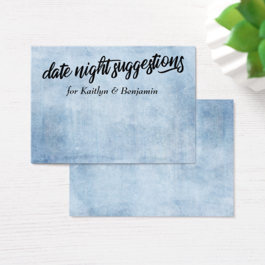 Rustic Blue Date Night Suggestions Cartes Nouveaut (Bureau)