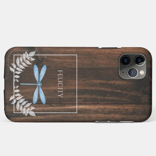 Rustic Blue Dragonfly Hoesje-Mate iPhone Case (Achterkant (horizontaal))