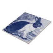 Rustic Blue Dutch Bunny Rabbit Delft  Scene Tegeltje (Zijkant)