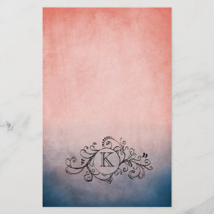 Rustic Blue en Pink Bohemian Flourish Briefpapier