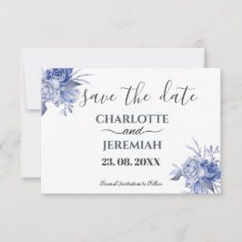 Rustic Blue Eucalyptus Waterverf Floral Foliage Save The Date
