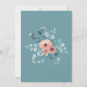 Rustic Blue Floral 50th Birthday Hartelijk dank Bedankkaart (Achterkant)