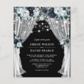 Rustic Blue Floral Budget Wedding Invitations (Voorkant)