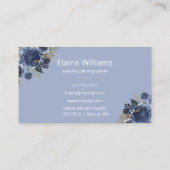 Rustic Blue Floral camera fotograaf Visitekaartje (Achterkant)