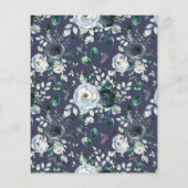 Rustic Blue Floral Heart Budget Weddenschap (Achterkant)