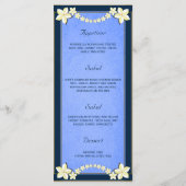 Rustic Blue Floral Mariage Diner Carte Menu (Dos)