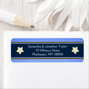 Rustic Blue Floral Retourner l'adresse Étiquettes
