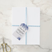 Rustic Blue Floral Waterverf Weddenschap Cadeaulabel (Met Touw)