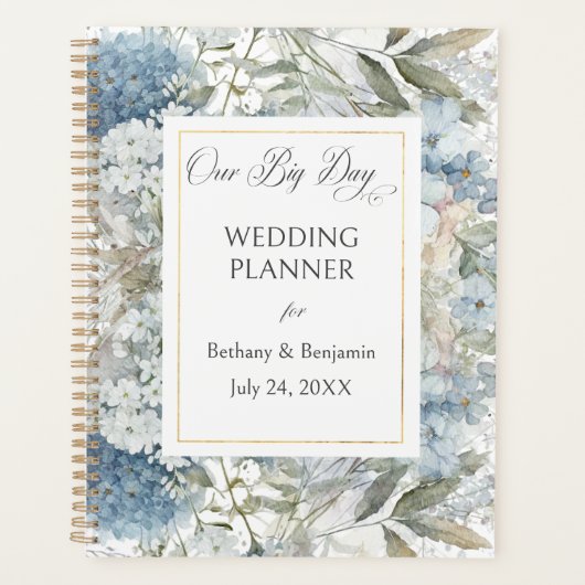 Rustic Blue Floral Wedding Planner (Voorkant)
