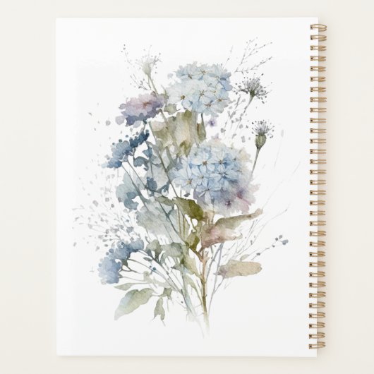 Rustic Blue Floral Wedding Planner (Achterkant)