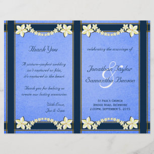 Rustic Blue Floral Wedding Programme Modèles