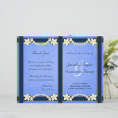 Rustic Blue Floral Wedding Programme Modèles (Debout devant)