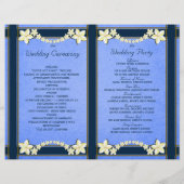 Rustic Blue Floral Wedding Programme Modèles (Dos)