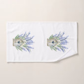 Rustic Blue Lavender Birdhouse Floral Bad Handdoek (Handdoek)