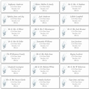 Rustic Blue Leafy Guest Name Adresetiketten Sticker