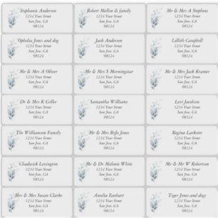 Rustic Blue Leafy Nom d'hôte Étiquettes de adresse