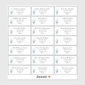 Rustic Blue Leafy Nom d'hôte Étiquettes de adresse (Feuille)