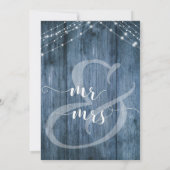 Rustic Blue & Lights Na-huwelijksfeest alleen ontv Kaart (Achterkant)