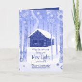 Rustic Blue Log Cabin Company Holiday Kaart (Voorkant)
