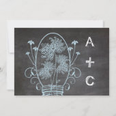 Rustic Blue Mason Jar Chalkboard Wedding Kaart (Achterkant)