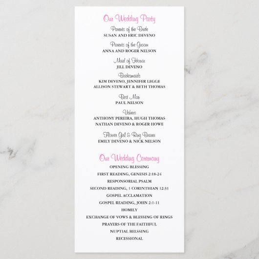 Rustic Blue Mason Jar Gerber Daisies Programme (Dos)