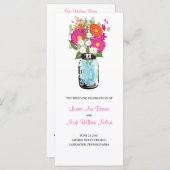 Rustic Blue Mason Jar Gerber Daisies Programme (Devant / Derrière)