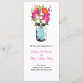 Rustic Blue Mason Jar Gerber Daisies Programme (Devant)