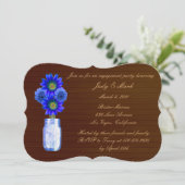 Rustic Blue Mason Jar Invitation de la partie d'en (Debout devant)