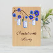 Rustic Blue Mason Jars Bachelorette Invitation de  (Debout devant)