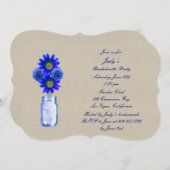 Rustic Blue Mason Jars Bachelorette Invitation de  (Devant / Derrière)