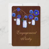 Rustic Blue Mason Jars Engagement Invitation (Devant)