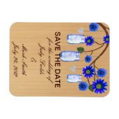 Rustic Blue Mason Jars Save the Date Magnet Magneet (Horizontaal)