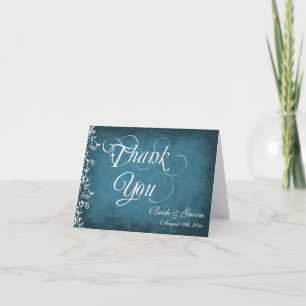 Rustic Blue Personnalisé Mariage Merci Cartes