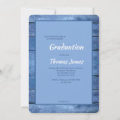 Rustic Blue Photo Graduation Invitation (Dos)