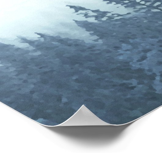 Rustic Blue Pines 4 Table Wedding Seating Chart Poster (Hoek)