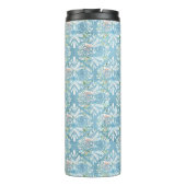 Rustic Blue Pink Monogram Damask Shabby Chic Thermosbeker (Achterkant)