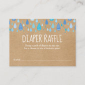 Rustic Blue Regendruppels Luierspel Baby Borrel Informatiekaartje (Voorkant)