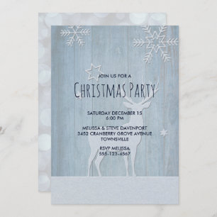 Rustic Blue Reindeer Kerstmis Kaart