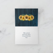 Rustic Blue Sunflower Wedding Bedankt (Binnen)