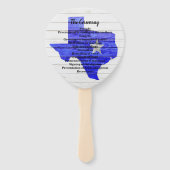 Rustic Blue Texas Wedding Program Fan Handwaaier (Voorkant)