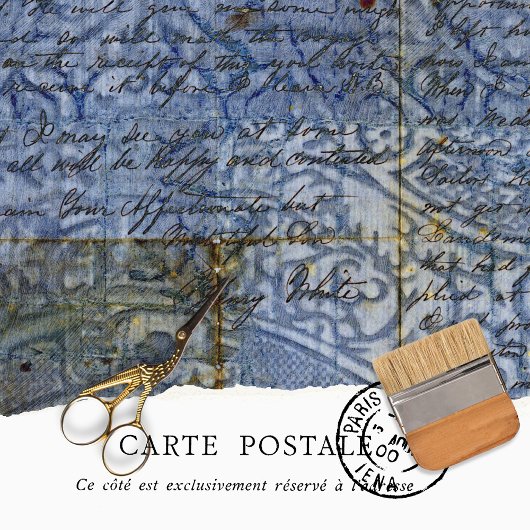 Rustic Blue Texture Decoupage Tissue Paper Tissuepapier