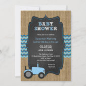 Rustic Blue Tractor boy Baby shower Kaart (Voorkant)
