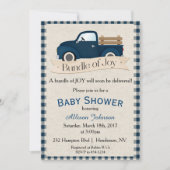 Rustic Blue Truck Baby shower Invitation (Devant)