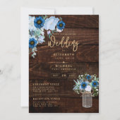 Rustic Blue Wedding Instant Digital Download Kaart (Voorkant)