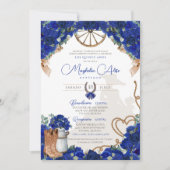 Rustic Blue Western Charro Quinceañera Invitation (Devant)