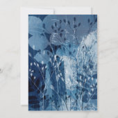Rustic Blue & White Botancial Wedding Invitation Kaart (Achterkant)