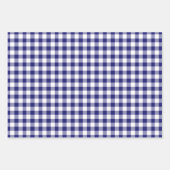 Rustic Blue White Gingham Checkered Pattern Inpakpapier Vel (Voorkant 3)