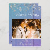 Rustic Blue White — kerstkaart (Voorkant / Achterkant)